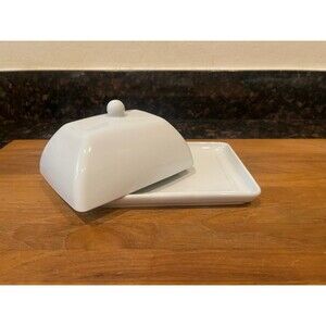 Maison Neuve Ceramic Dome White Butter Dish